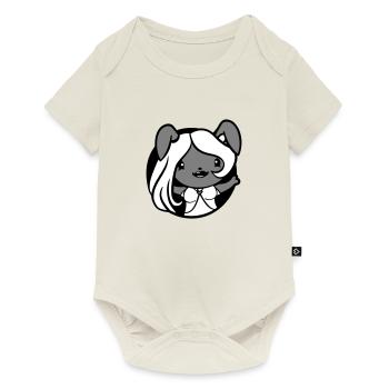 Bunny Girl Jolie Femme Cheveux Bunny Ondulant Trou - Body à manches courtes Premium Bébé - blanc cassé - Devant