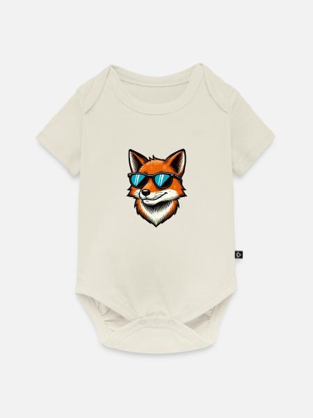 fuchs comic sonnenbrille - Baby Premium Kurzarmbody - Naturweiß