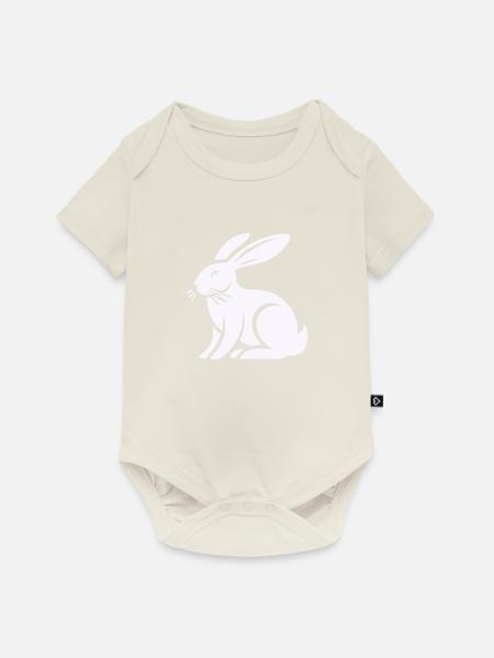 hase kaninchen - Baby Premium Kurzarmbody - Naturweiß