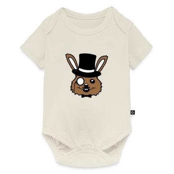 Sir Bunny Monocle Glasses Beard Top Hat Mr. Mr. - Baby Premium short-sleeve bodysuit - off white - Front