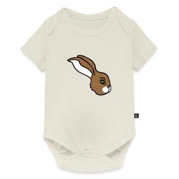 Bunny face peeking sideways profile side view - Baby Premium short-sleeve bodysuit - off white - Front