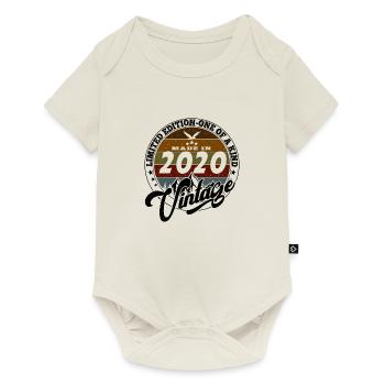Elegant Vintage: 2020 Retro Geschenk 2020 2025 - Baby Premium Kurzarmbody - Naturweiß - Vorne