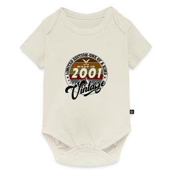 Eleganter Vintage: 2001 Retro Geschenk 2001 2025 - Baby Premium Kurzarmbody - Naturweiß - Vorne