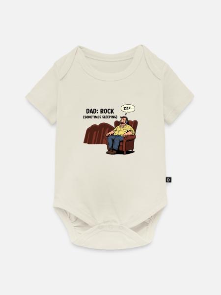 Papa: Fels - Baby Premium Kurzarmbody - Naturweiß