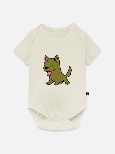 hund comic - Baby Premium Kurzarmbody - Naturweiß