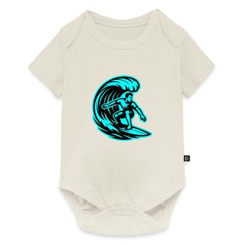 Surfeur Wave Surf - Body à manches courtes Premium Bébé - blanc cassé - Devant