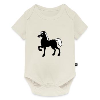 Horse Stallion Cool Pride Guy Riding Rider Hobby - Baby Premium short-sleeve bodysuit - off white - Front