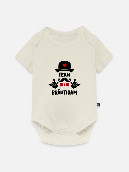 Team Bräutigam - Baby Premium Kurzarmbody - Naturweiß