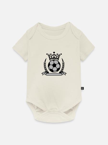 fussball banner - Baby Premium Kurzarmbody - Naturweiß