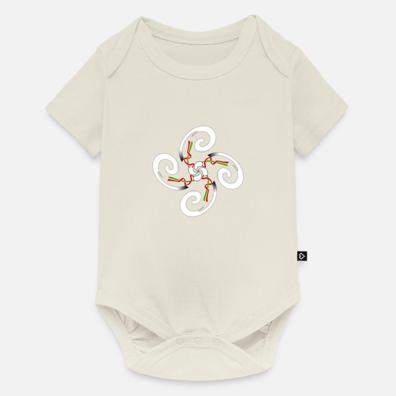 Croix Basque design - Body à manches courtes Premium Bébé - blanc cassé