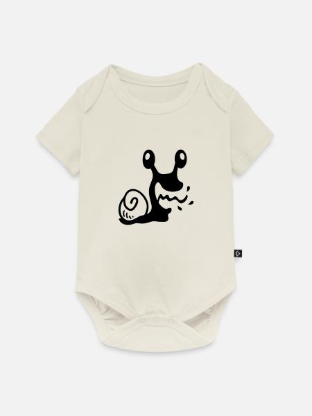 Crazy Snail - line - Baby Premium Kurzarmbody - Naturweiß
