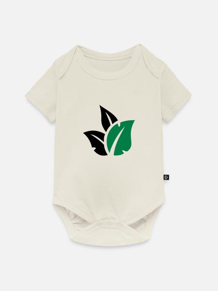 trileaf - Baby Premium Kurzarmbody - Naturweiß