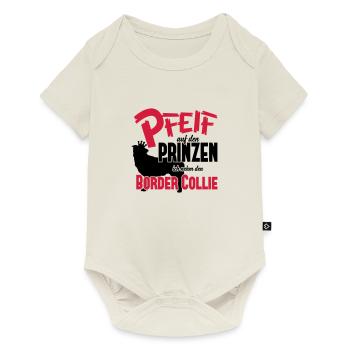 Hundeshirt: Ich nehm den Border Collie - Baby Premium Kurzarmbody - Naturweiß - Vorne