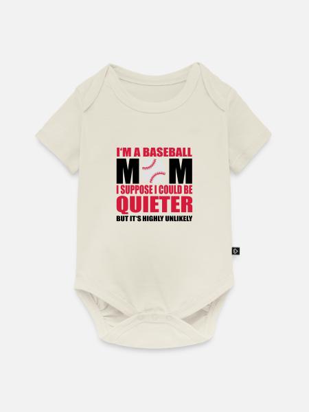Baseball mom - Baby Premium Kurzarmbody - Naturweiß