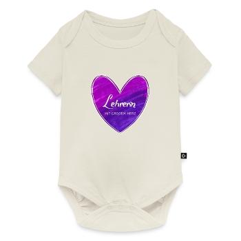 Lehrerin mit großem Herz - Baby Premium Kurzarmbody - Naturweiß - Vorne