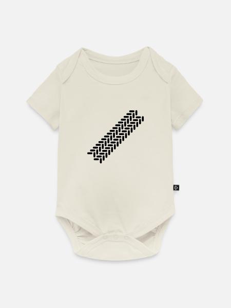 tire_track_1c - Baby Premium Kurzarmbody - Naturweiß