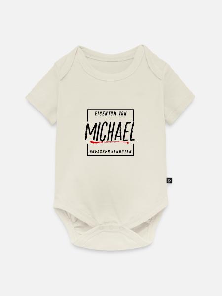 Michael - Baby Premium Kurzarmbody - Naturweiß