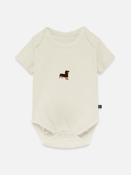 Dackel - Baby Premium Kurzarmbody - Naturweiß