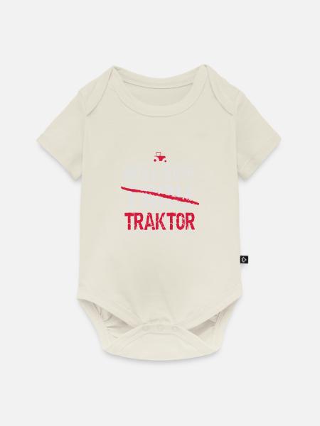 Bauer sucht Traktor - Baby Premium Kurzarmbody - Naturweiß