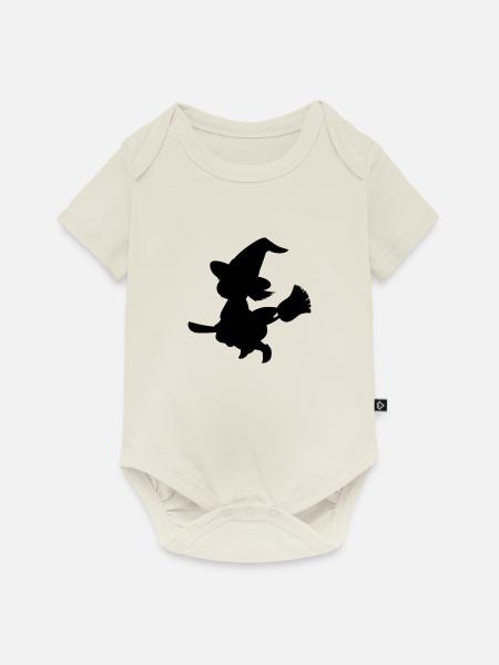 Kleine Hexe - Baby Premium Kurzarmbody - Naturweiß
