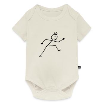 walking_stick_figure_1c - Baby Premium Kurzarmbody - Naturweiß - Vorne