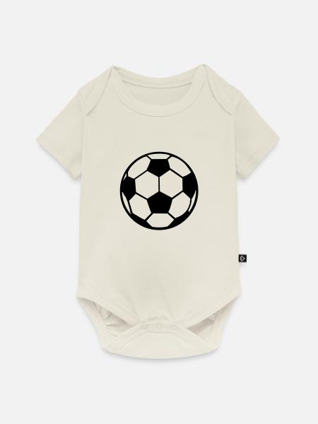 Fußball S - Baby Premium Kurzarmbody - Naturweiß