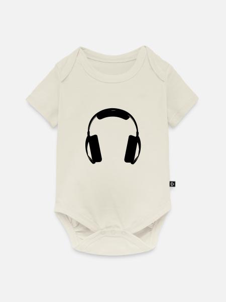 headphones - Baby Premium Kurzarmbody - Naturweiß