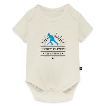 Hockey players are awesome, blue - Baby Premium short-sleeve bodysuit - off white - Front