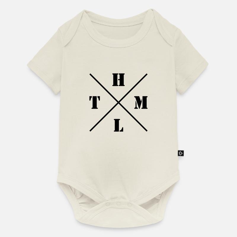 HTML Logo - Body à manches courtes Premium Bébé - blanc cassé
