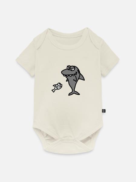 hungry_shark - Baby Premium Kurzarmbody - Naturweiß