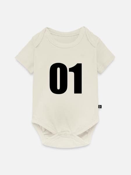 01 - Baby Premium Kurzarmbody - Naturweiß
