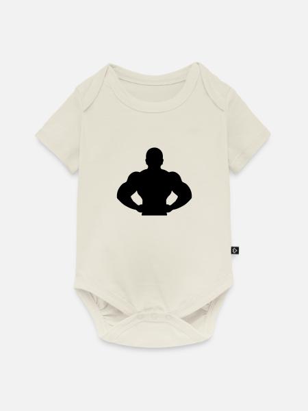 Muscle Man - Baby Premium Kurzarmbody - Naturweiß