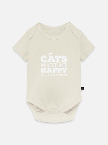Lustige Katze - Baby Premium Kurzarmbody - Naturweiß