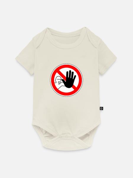 Stop kein Zutrit - Baby Premium Kurzarmbody - Naturweiß
