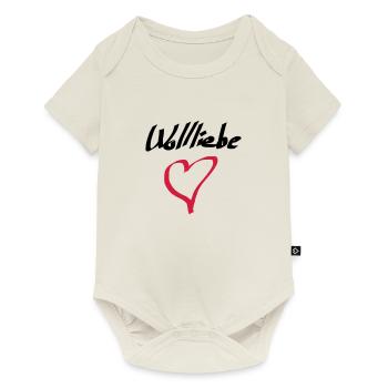 Wolliebe Nähen Häkeln Stricken - Baby Premium Kurzarmbody - Naturweiß - Vorne
