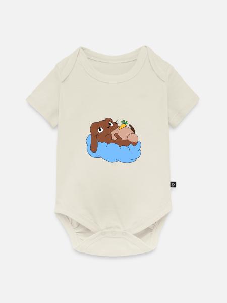 Hasi auf wolke - Baby Premium Kurzarmbody - Naturweiß
