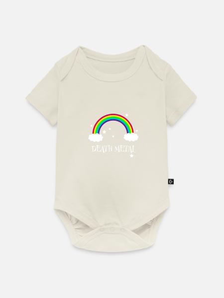 Death Metal Regenbogen - Baby Premium Kurzarmbody - Naturweiß