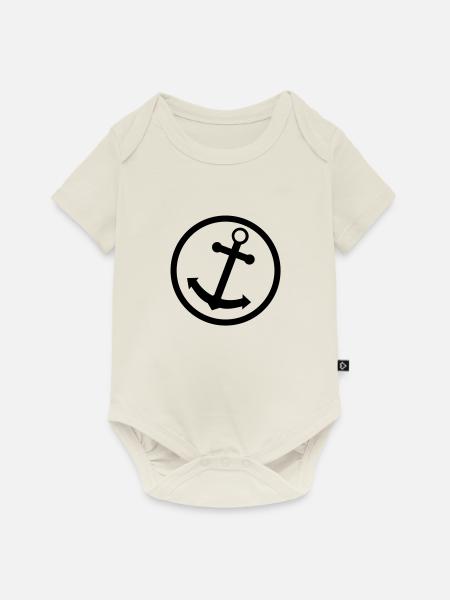 anker_symbol - Baby Premium Kurzarmbody - Naturweiß
