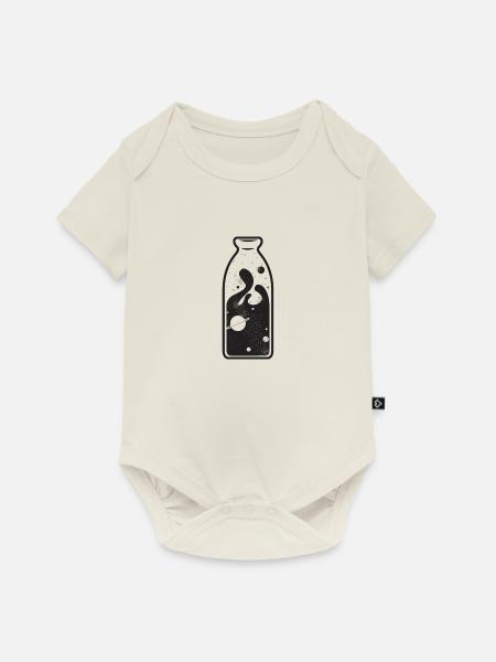 Milchstraße Weltraum Geschenk Flasche Planeten All - Baby Premium Kurzarmbody - Naturweiß