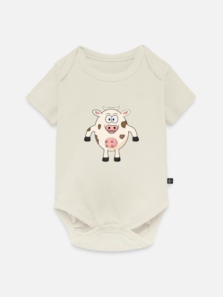 Fette Kuh - Baby Premium Kurzarmbody - Naturweiß