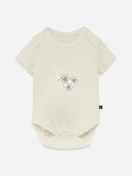 Edelweiss - Baby Premium Kurzarmbody - Naturweiß