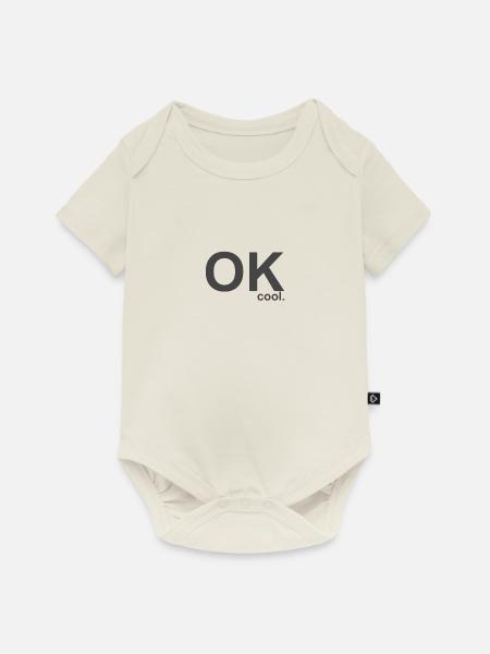 OK cool. - Baby Premium Kurzarmbody - Naturweiß