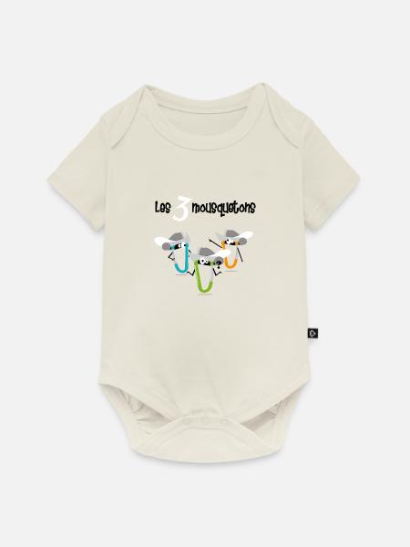3 Karabiner - Baby Premium Kurzarmbody - Naturweiß
