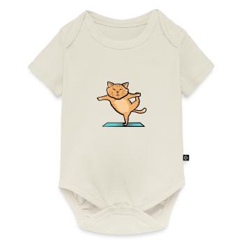 Cat in sport - Baby Premium short-sleeve bodysuit - off white - Front