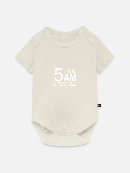 Der 5 Uhr Lebensstil - Baby Premium Kurzarmbody - Naturweiß