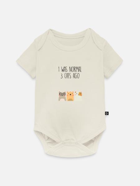 I was normal 3 cats ago - Baby Premium Kurzarmbody - Naturweiß