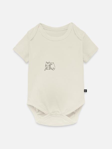 Kätzchen - Baby Premium Kurzarmbody - Naturweiß