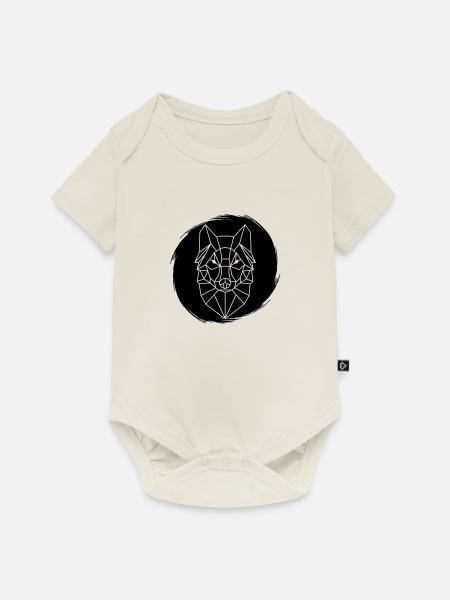 Wolf Grunge - Baby Premium Kurzarmbody - Naturweiß