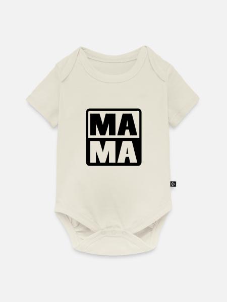 MAMA - Baby Premium Kurzarmbody - Naturweiß