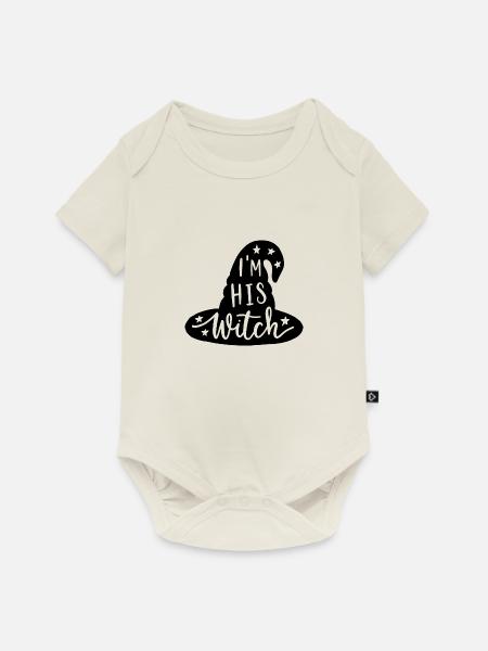 I m his witch - Baby Premium Kurzarmbody - Naturweiß